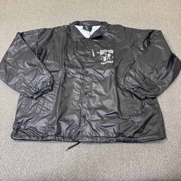 Death Row Records 1991 Jacket Size Large L Black Windbreaker LA HIP HOP Y2K Rap - Picture 1 of 13